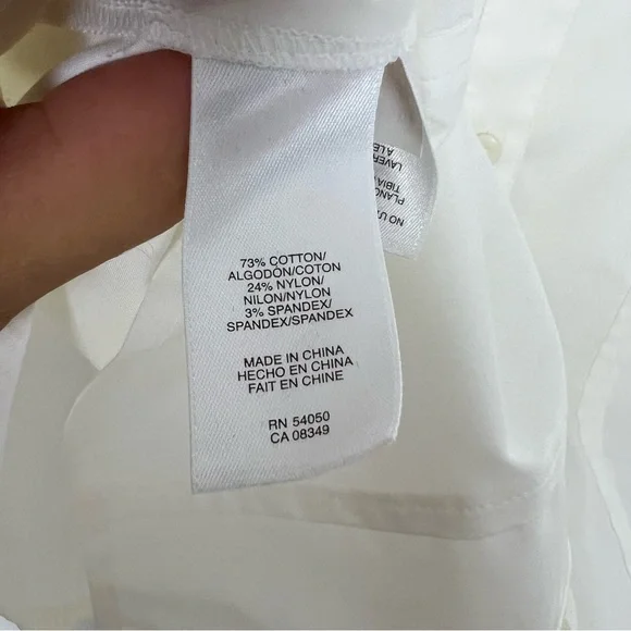 Anne Klein NWT Button Front Blouse Stretch Ivory Professional Office Size 16 - Picture 8 of 8